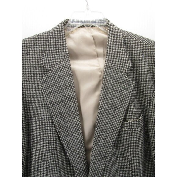 Eddie Bauer Sport Coat 46 Tall AKA Houndstooth Blazer Camel Flannel - Picture 2 of 12